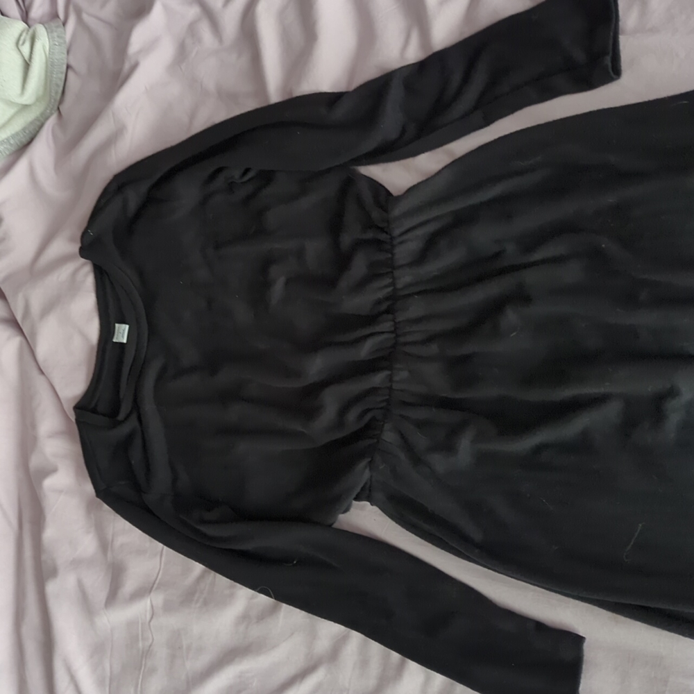 Old Navy black knit midi dress